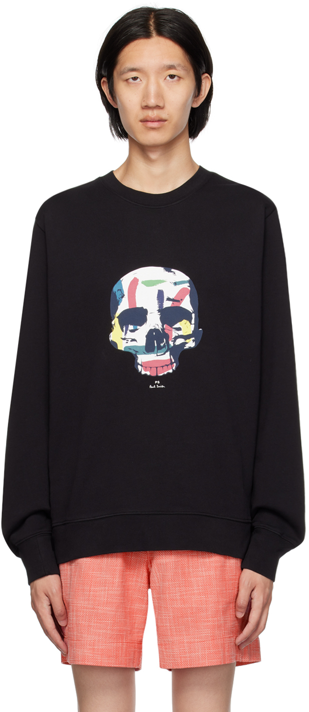Shop Ps By Paul Smith Black Skull Sweatshirt In 79 Blacks