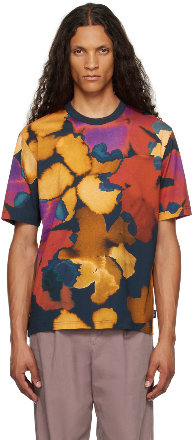 Ps By Paul Smith Multicolor Printed T-shirt In 49 Blues