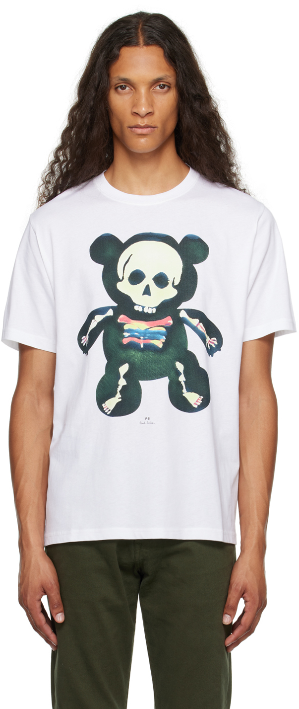 White Teddy Skeleton T Shirt By Ps By Paul Smith On Sale 