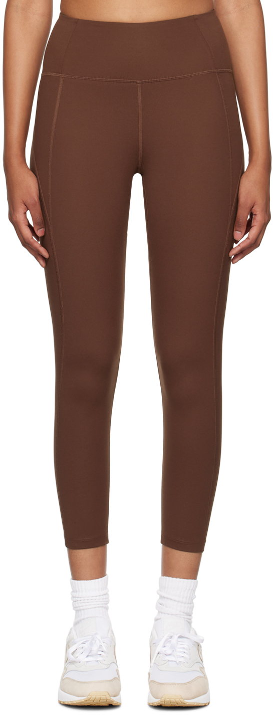 Brown Compressive Leggings by Girlfriend Collective on Sale