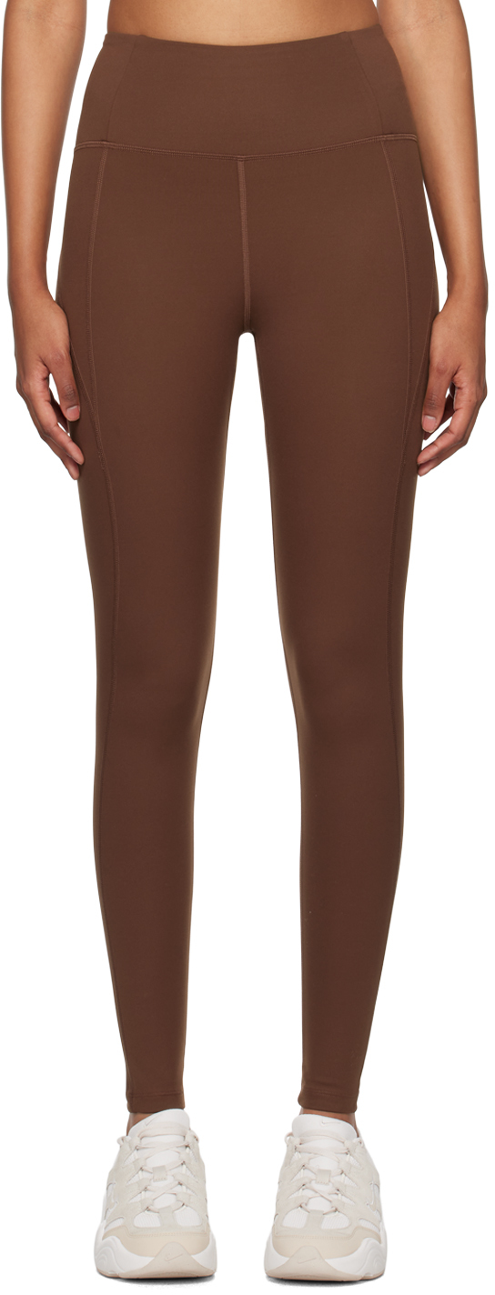 Brown Compressive Leggings by Girlfriend Collective on Sale