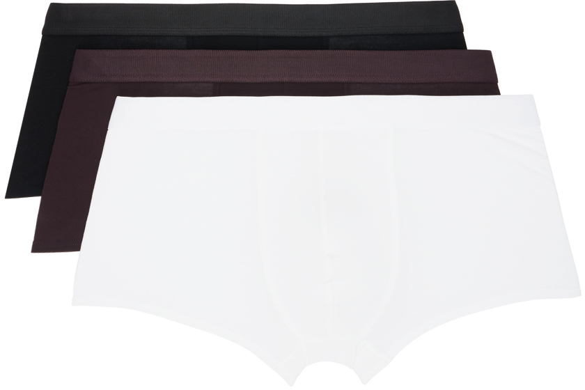 Cdlp Three-pack Multicolor Boxers In Black+white+brown