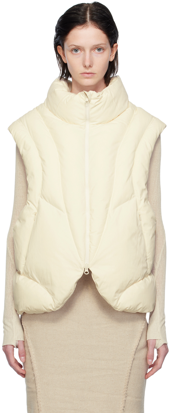Shop Hyein Seo Off-white Padded Reversible Vest In Ivory