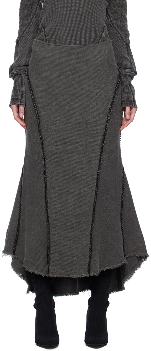 Hyein Seo Gray Waist Bag Skirt In Charcoal