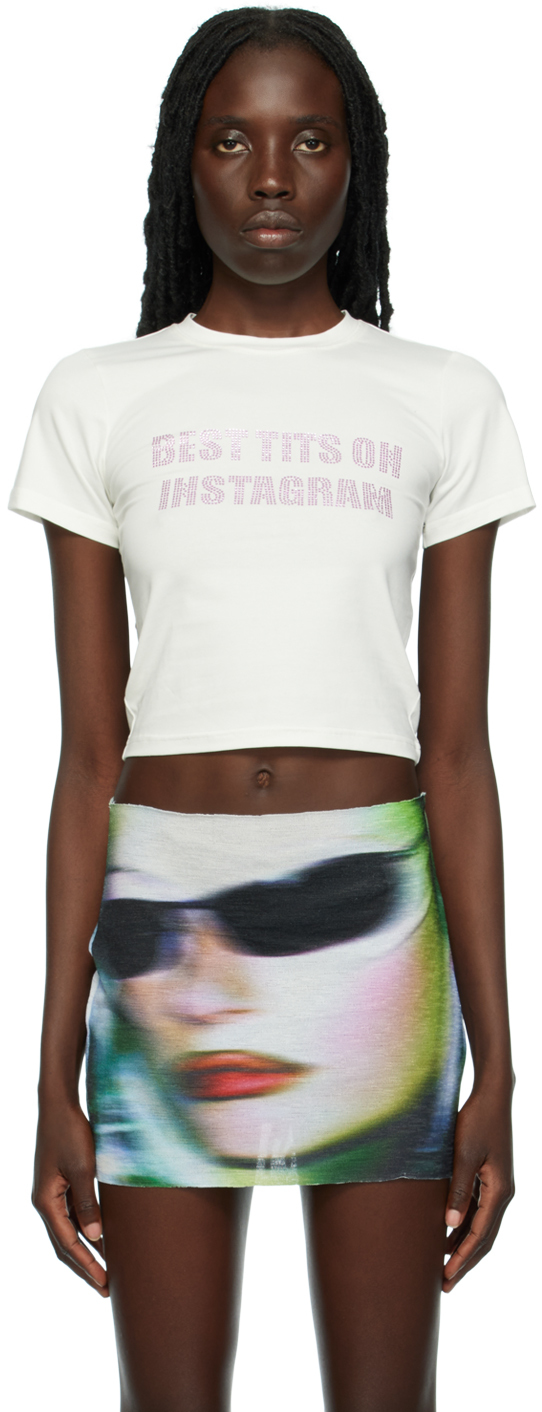1XBLUE SSENSE EXCLUSIVE WHITE 'BEST TITS' T-SHIRT
