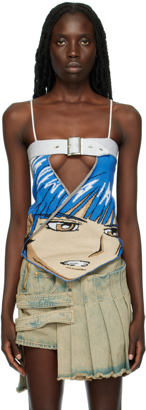1xblue Ssense Exclusive Blue Anime Tank Top In 蓝色