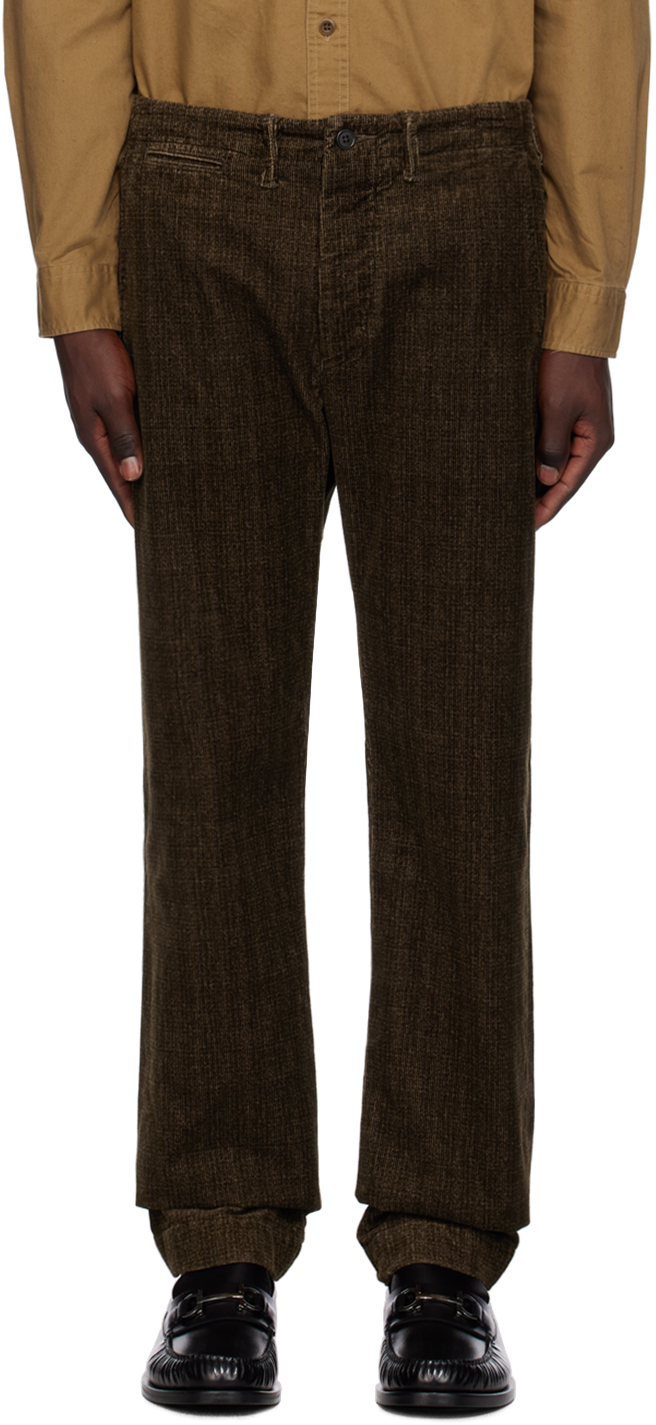 Rrl Brown Five-pocket Trousers In Grey Multi