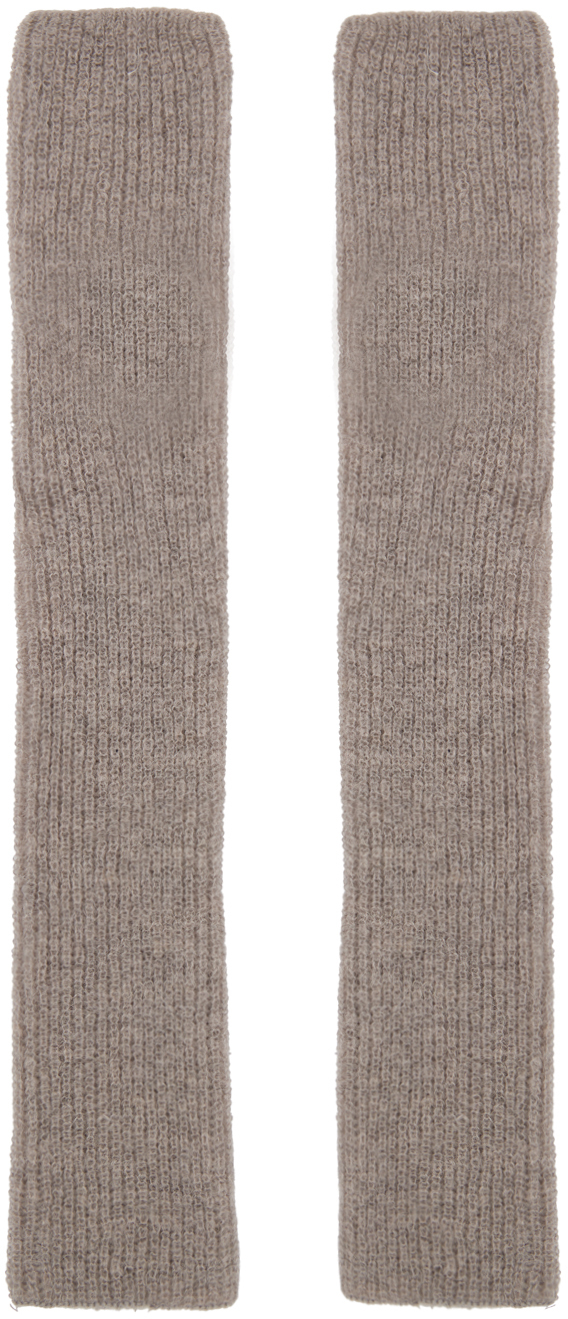 Gray Thumbhole Arm Warmers by AMOMENTO on Sale