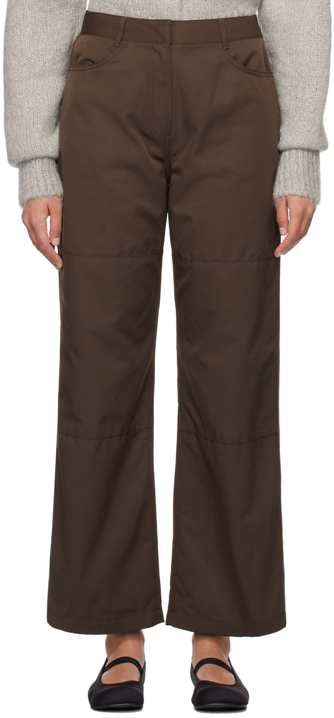 Amomento Brown Straight-fit Trousers