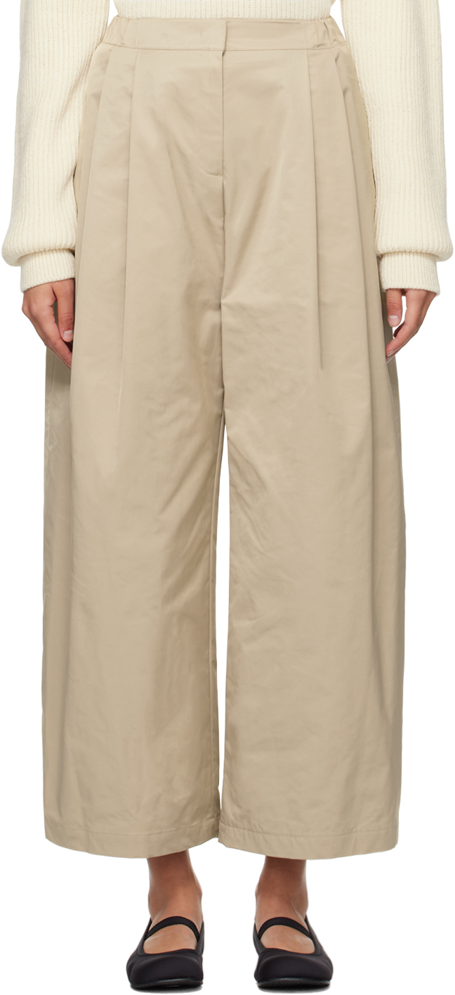 Amomento Beige Two Tuck Trousers