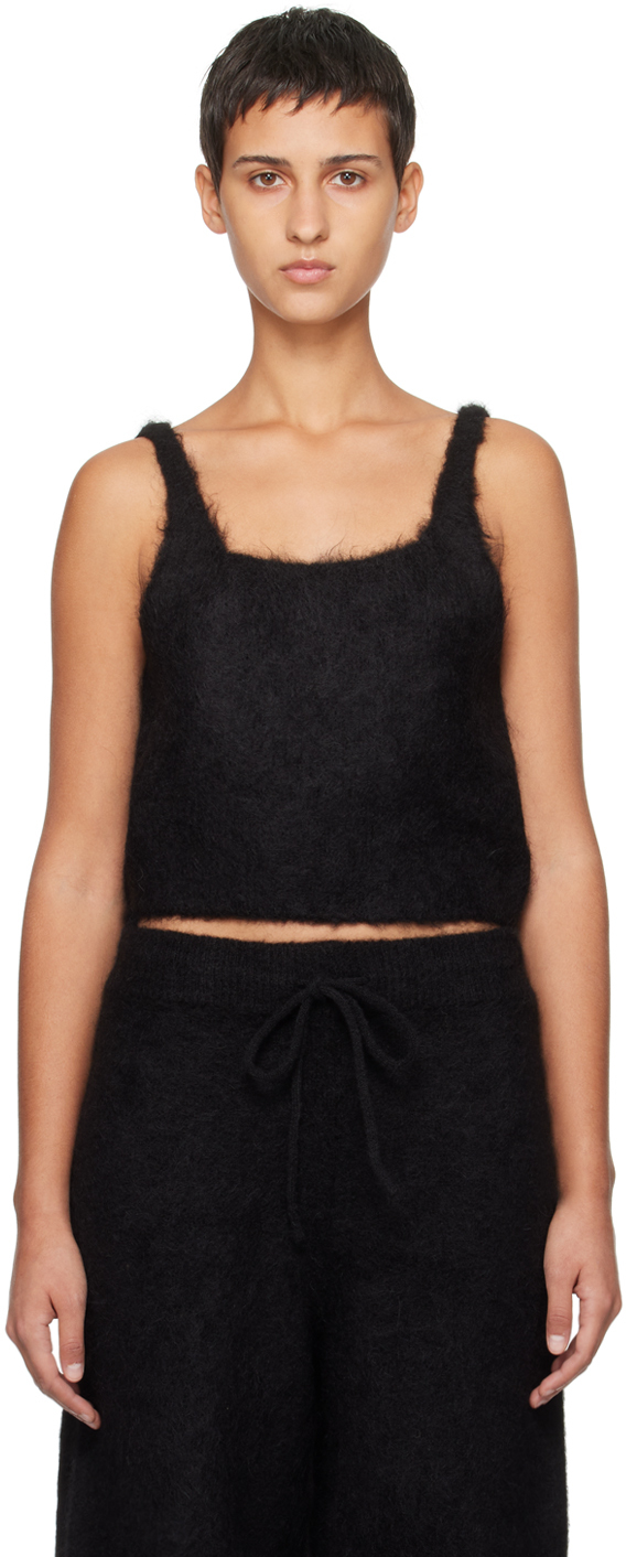 Black Cropped Tank Top