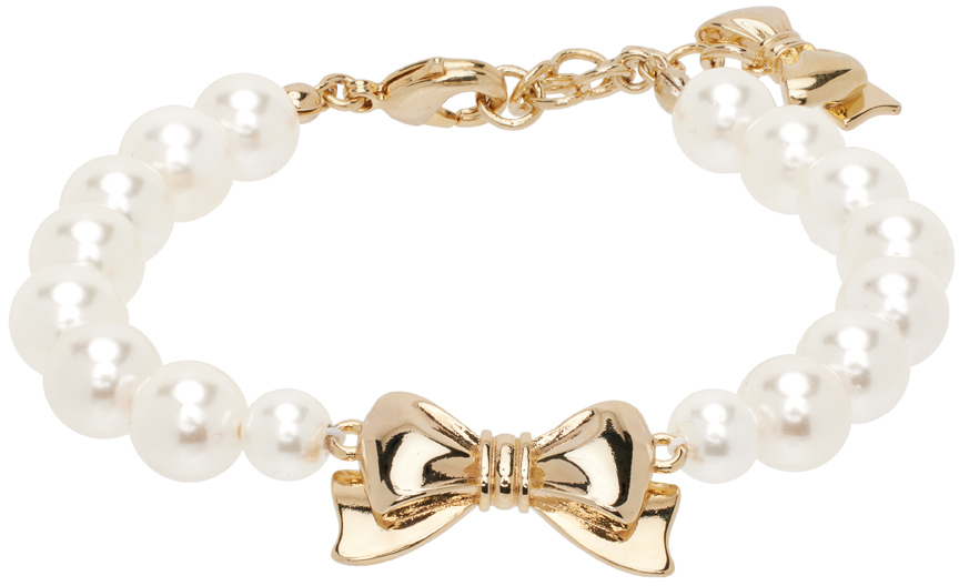 White #9902 Ribbon Pearl Bracelet