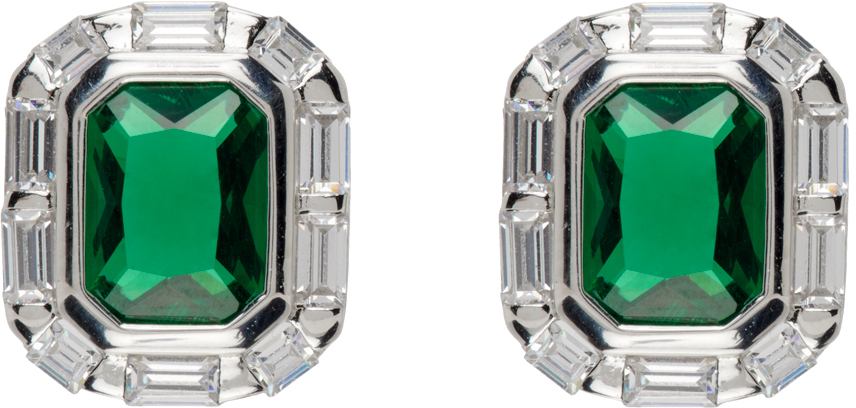 Silver & Green #3142 Earrings