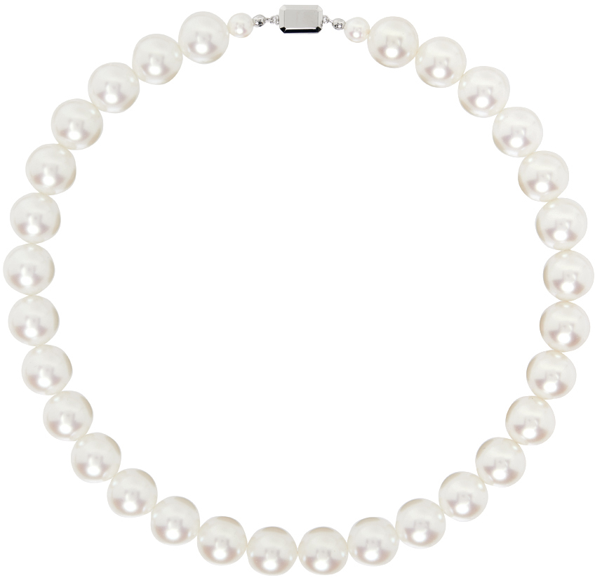 【関税込み】Numbering ホワイト #9716 ネックレス Numbering: White #9716 Necklace | SSENSE