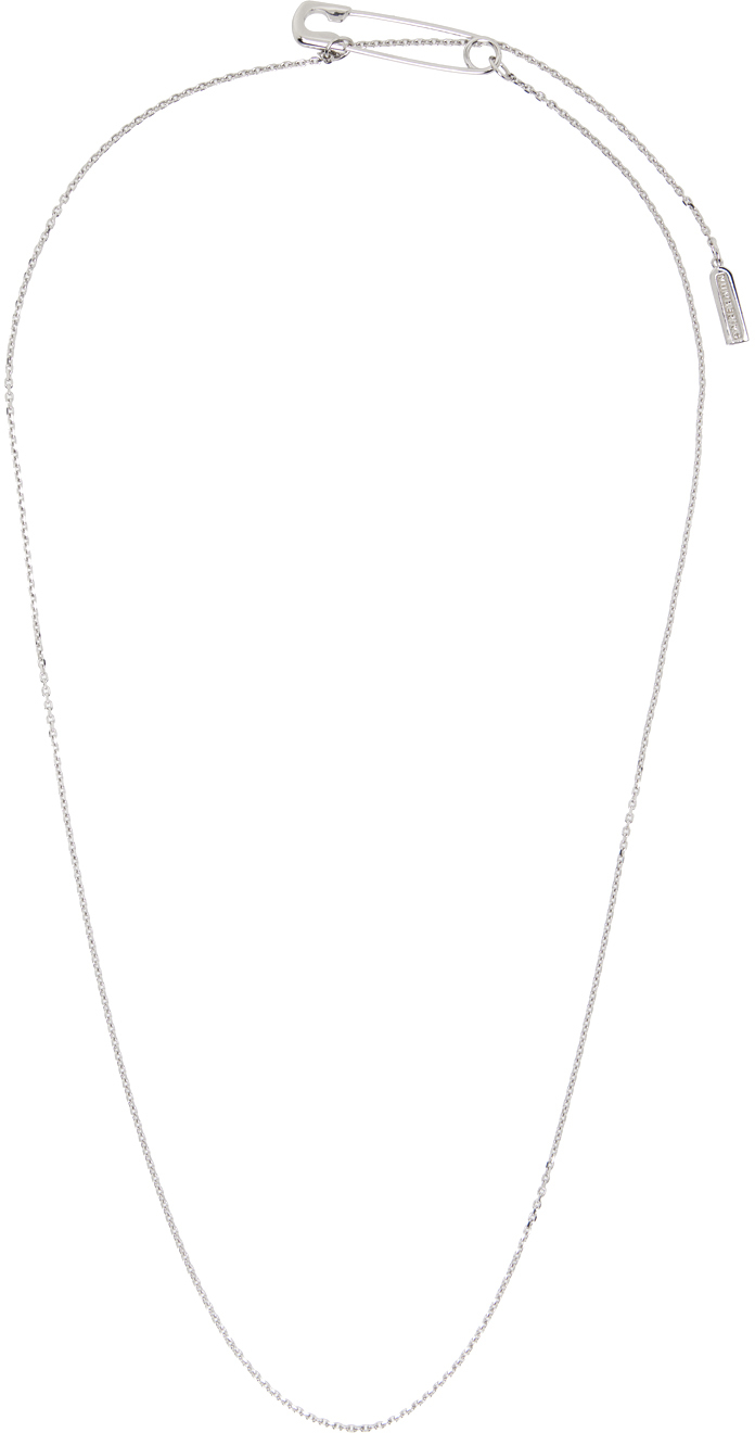 Silver Safety Pin Necklace