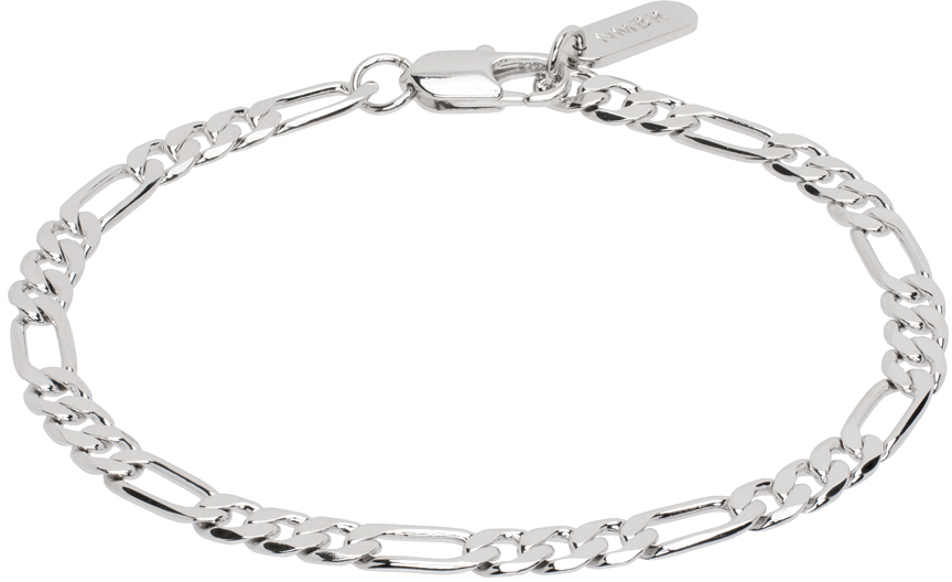 SSENSE Exclusive Silver Slim Figaro Chain Bracelet