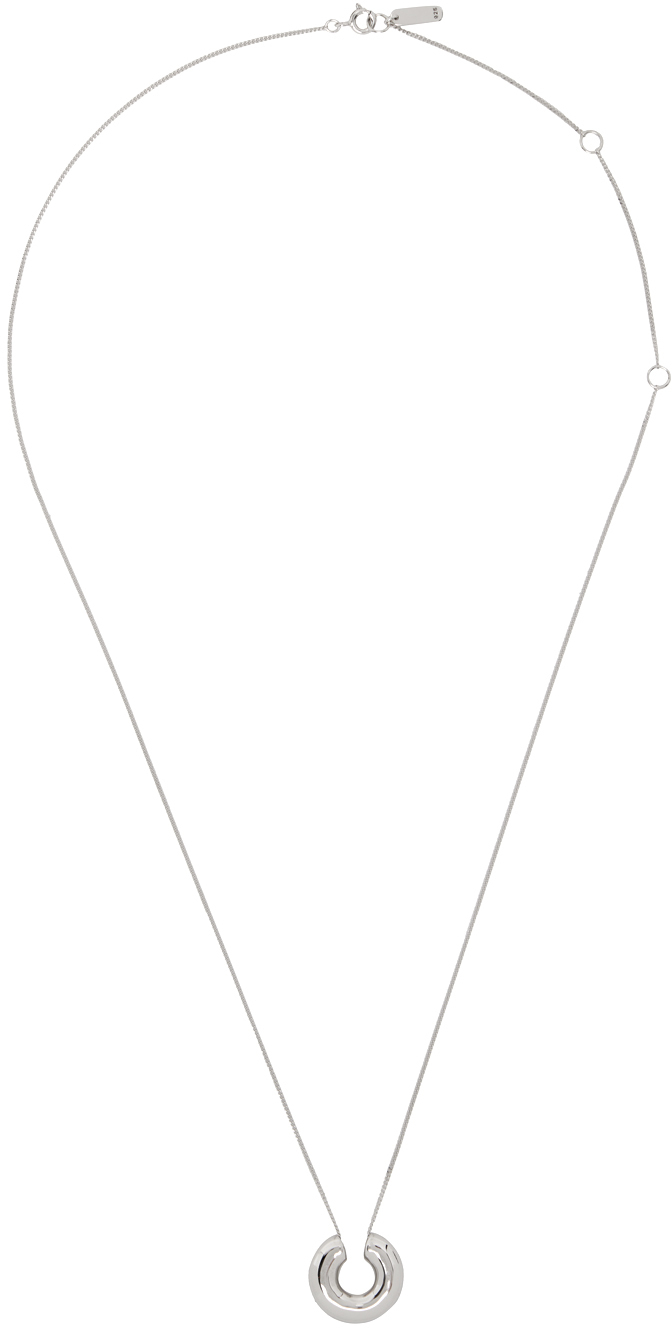 Silver Volume Pipe Pendant Necklace