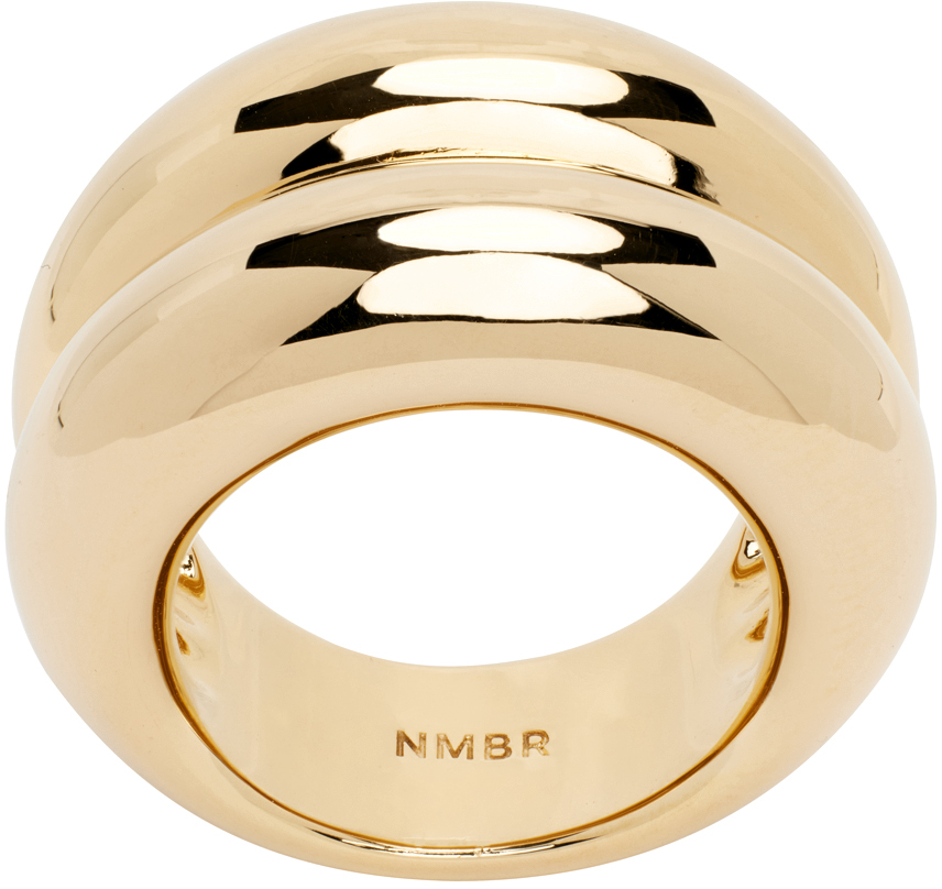 Gold Double Pipe Ring