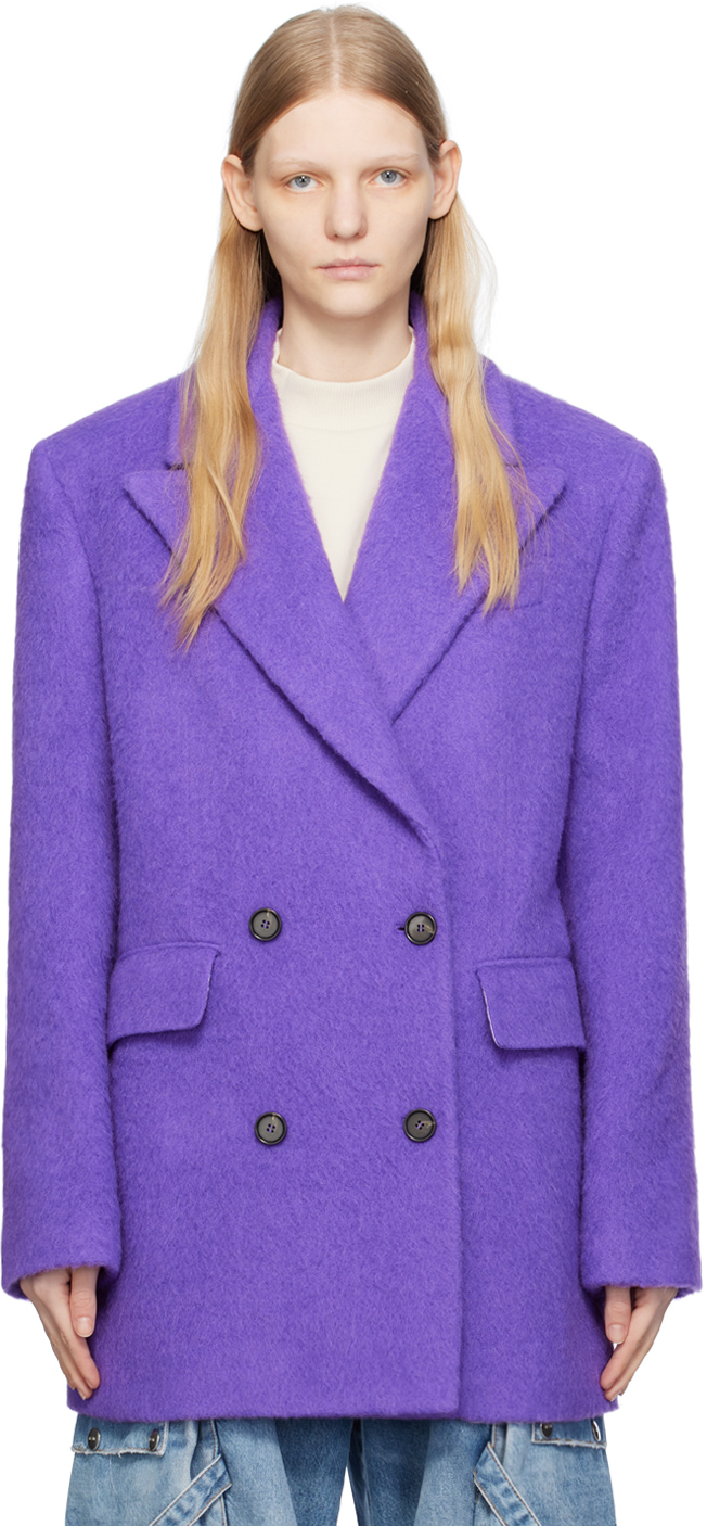 Purple Double-Breasted Coat