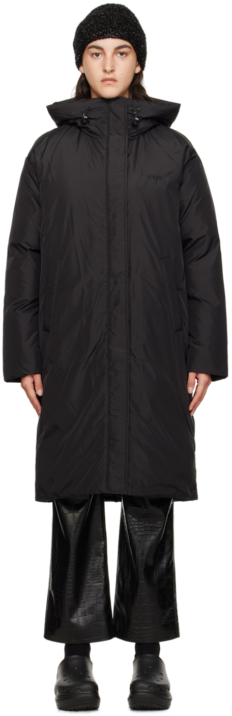 Msgm Oversized Hooded Down Coat In Black