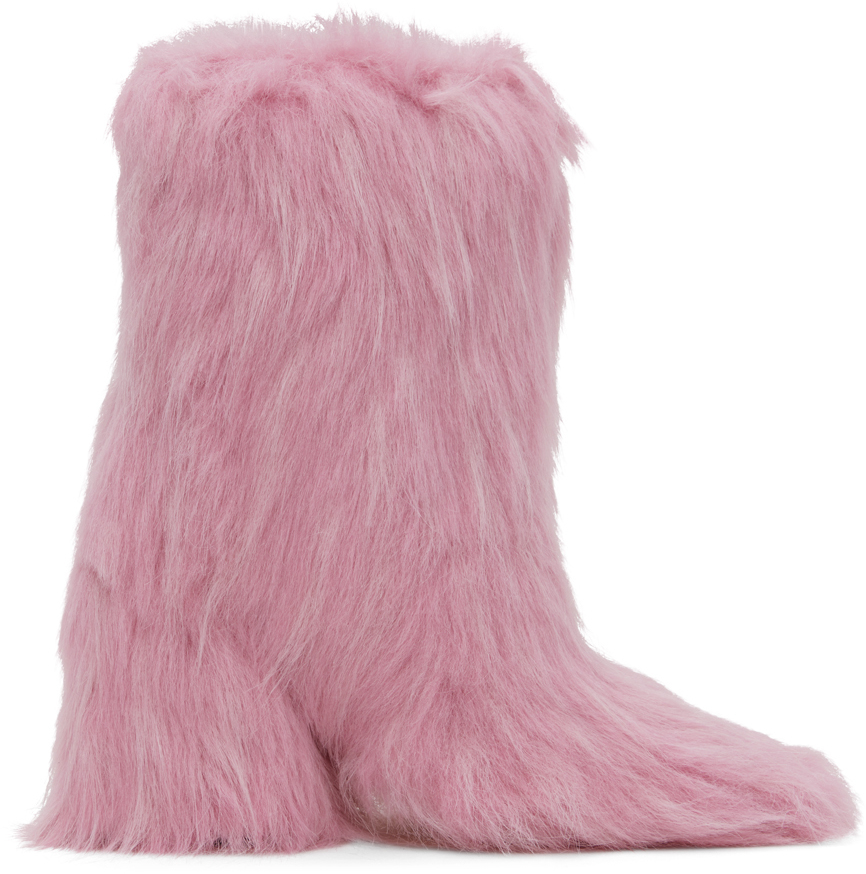Pink Furry Boots