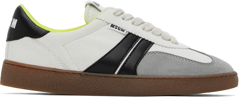 Msgm White & Gray Retro Sneakers In 01 White