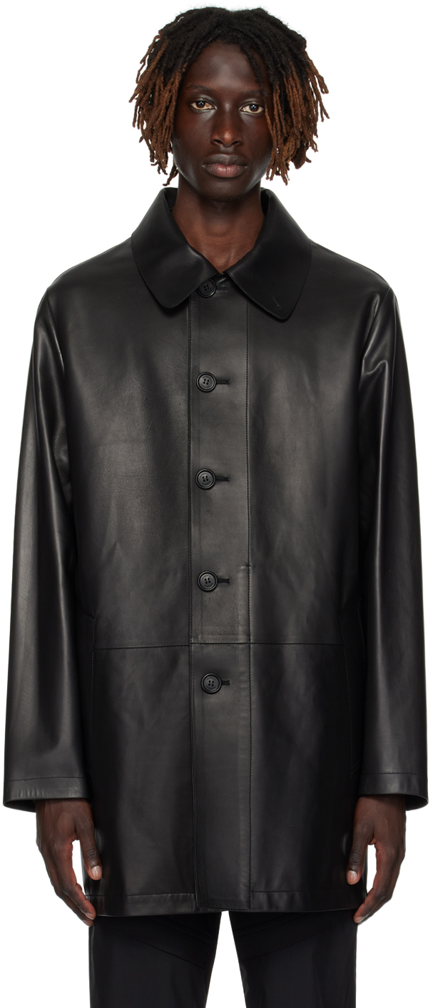 Dunhill Black Harness Leather Jacket