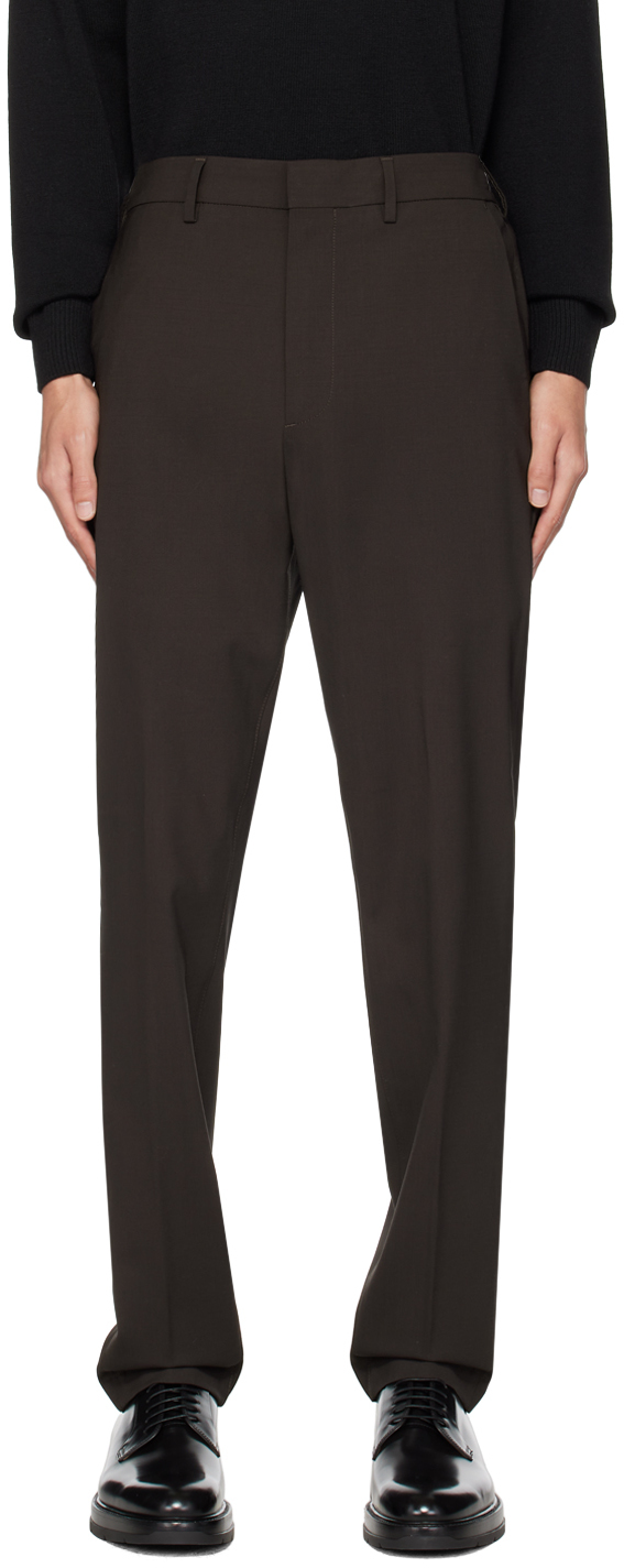 Brown Tailored Trousers by Dunhill on Sale