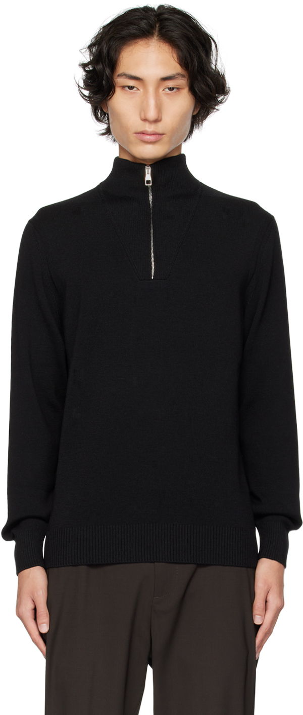 Dunhill Black Half-Zip Sweater