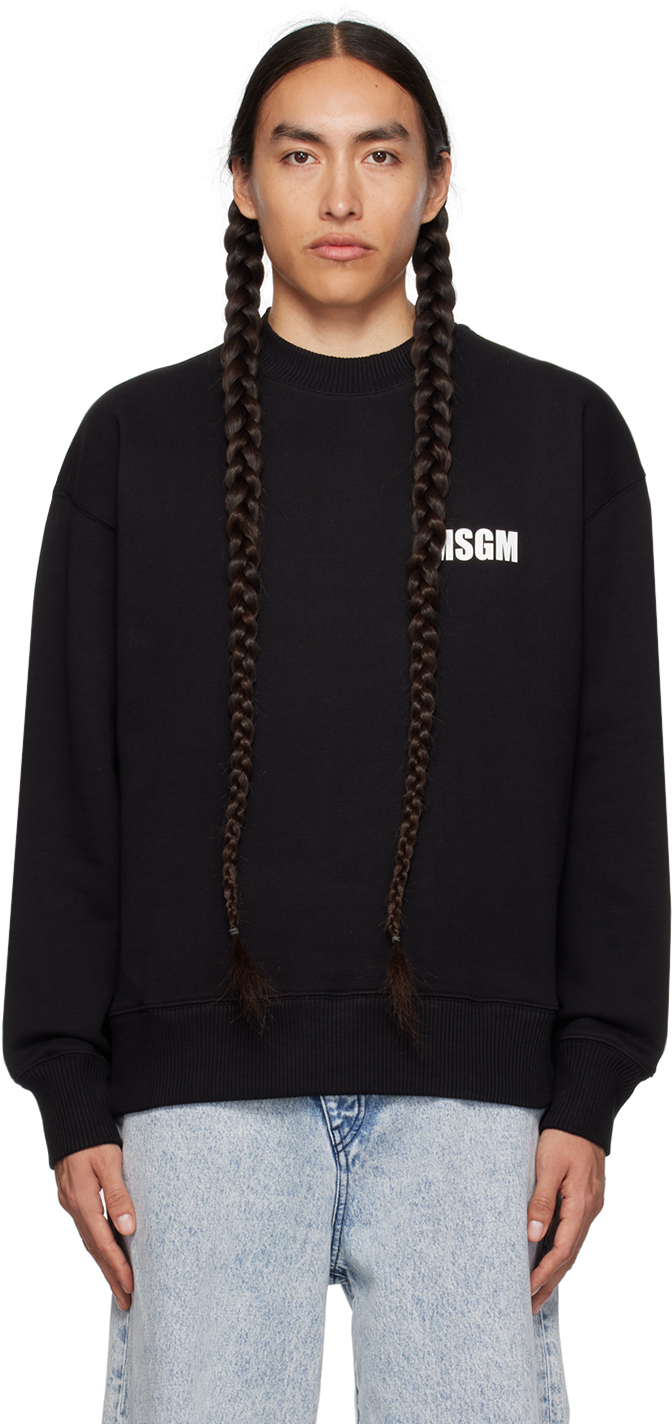 Msgm Black Printed Sweatshirt