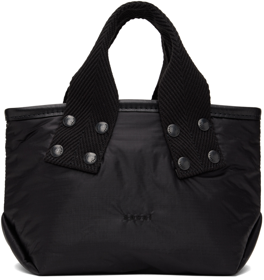 sacai: Black Small Skytex Tote | SSENSE Canada