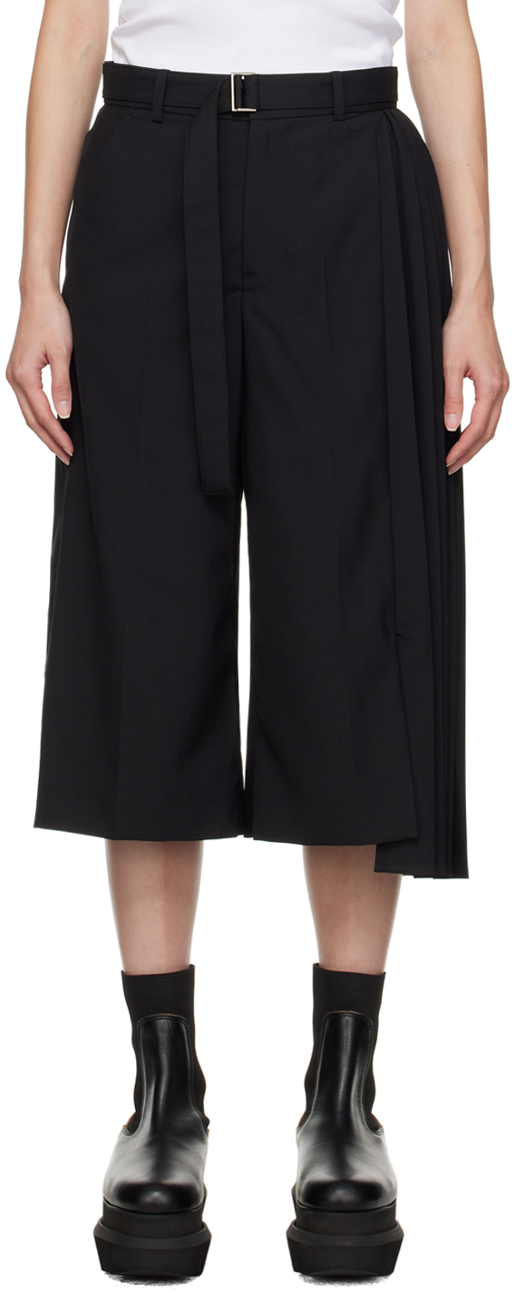 Sacai Black Suiting Shorts In 001 Black