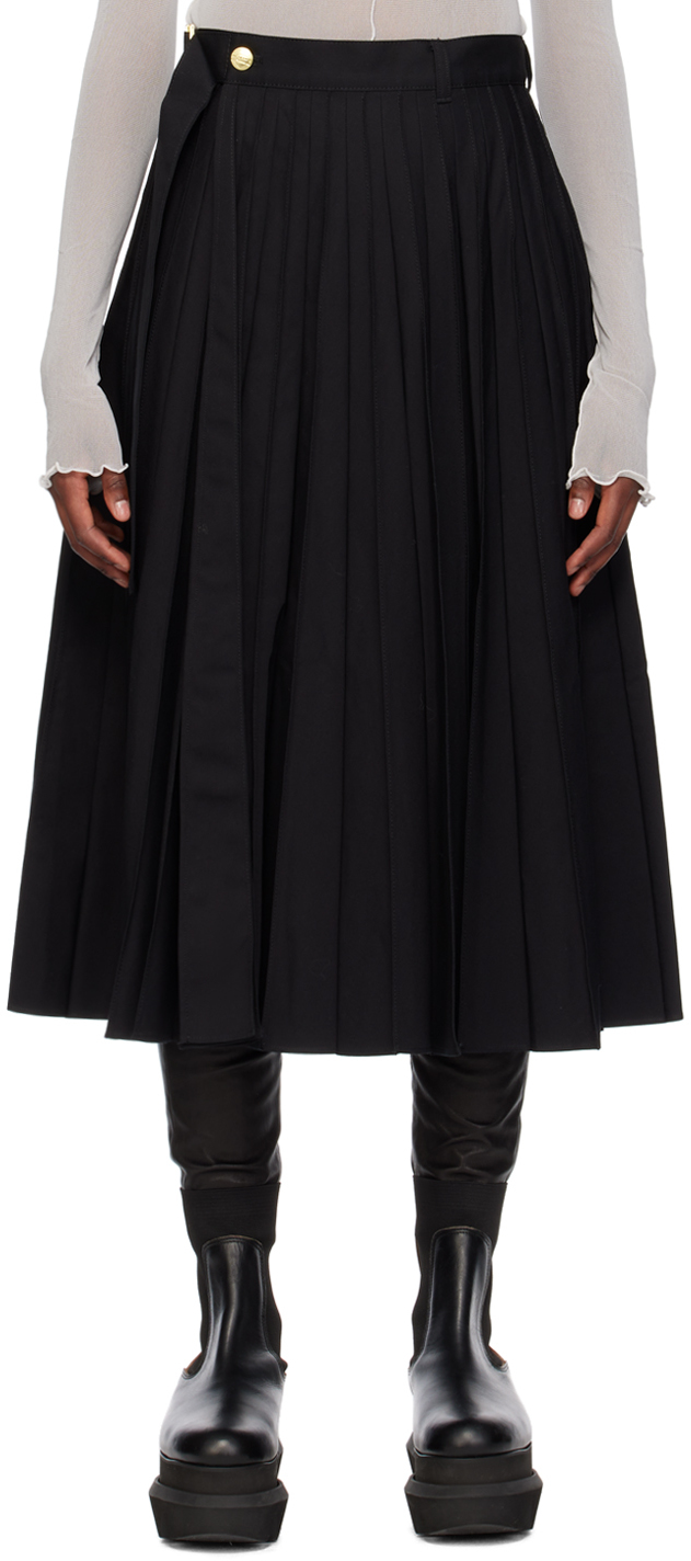 Sacai Black Carhartt Wip Edition Midi Skirt In 001 Black