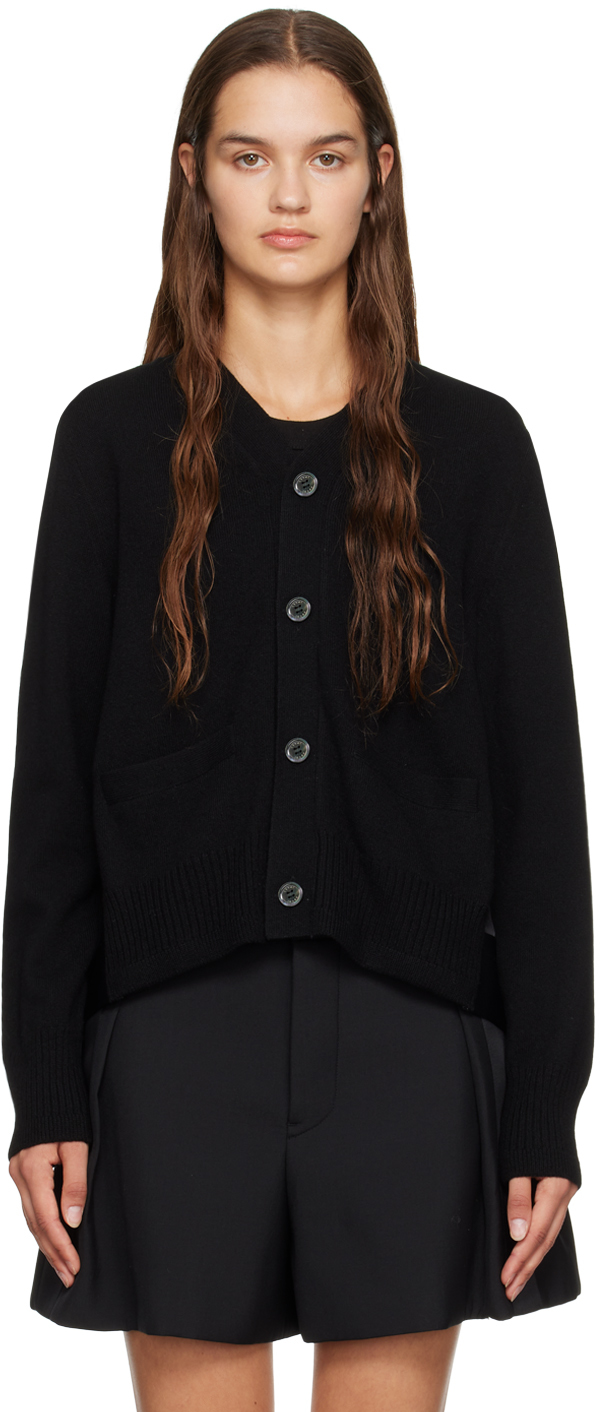 Black Pleated Cargdigan by sacai on Sale