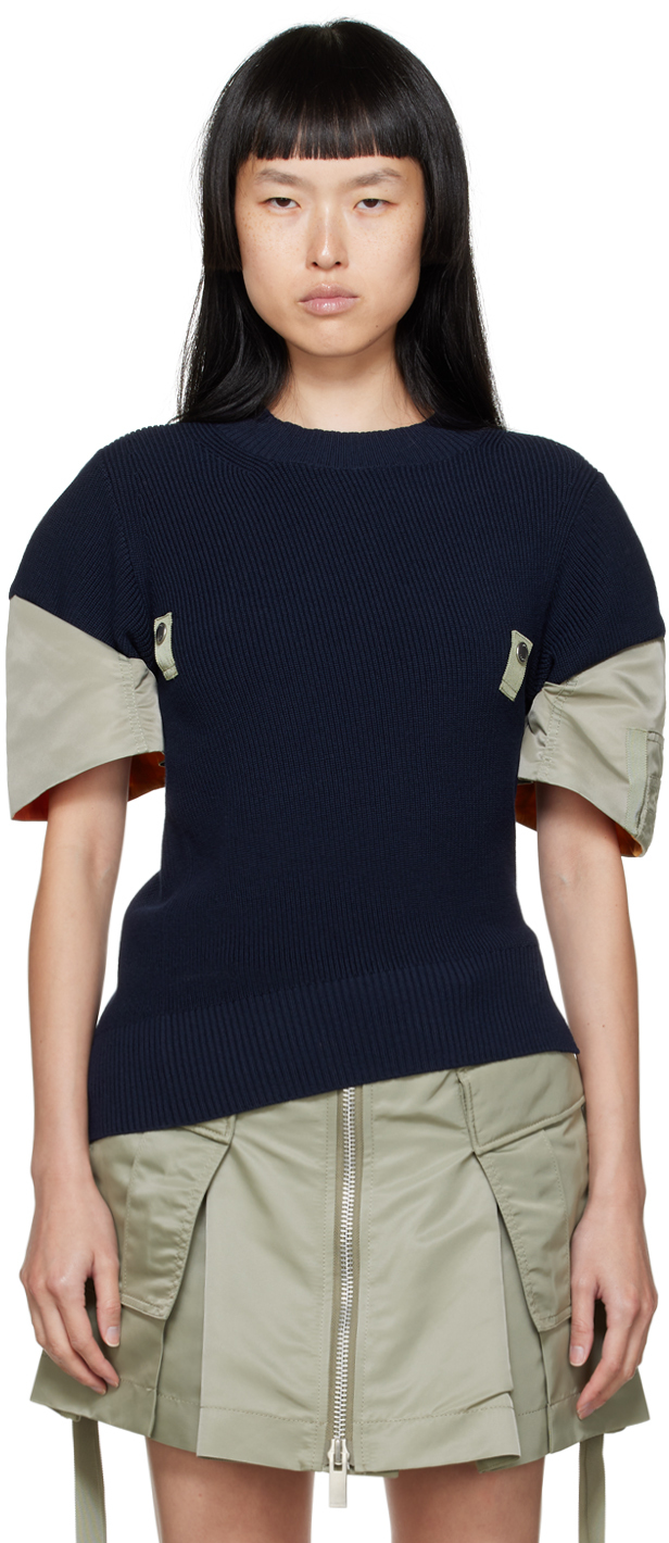 Navy & Khaki Mix Sweater