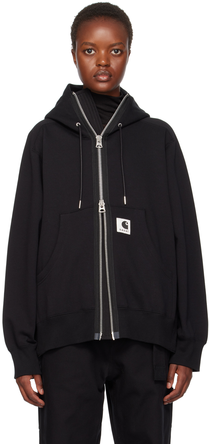 Sacai Black Carhartt Wip Edition Hoodie In 001 Black | ModeSens