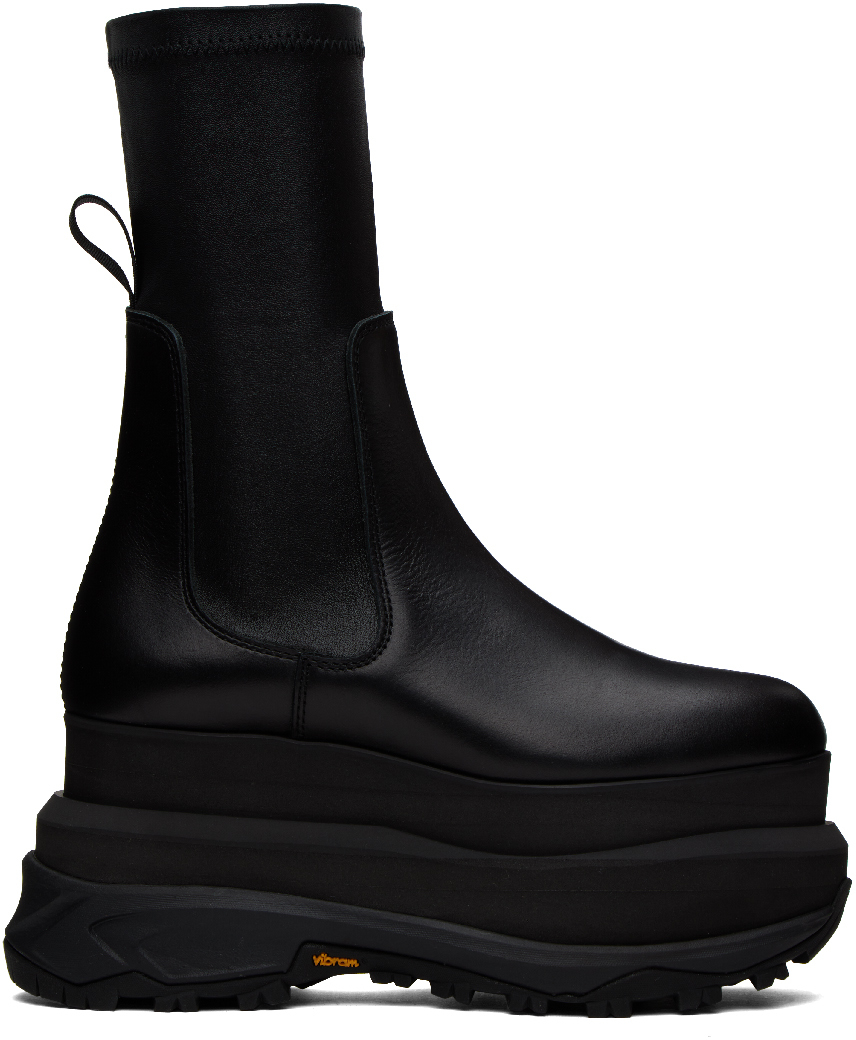 sacai: Black Zip Boots | SSENSE