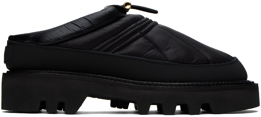 SACAI BLACK QUILTED MULES