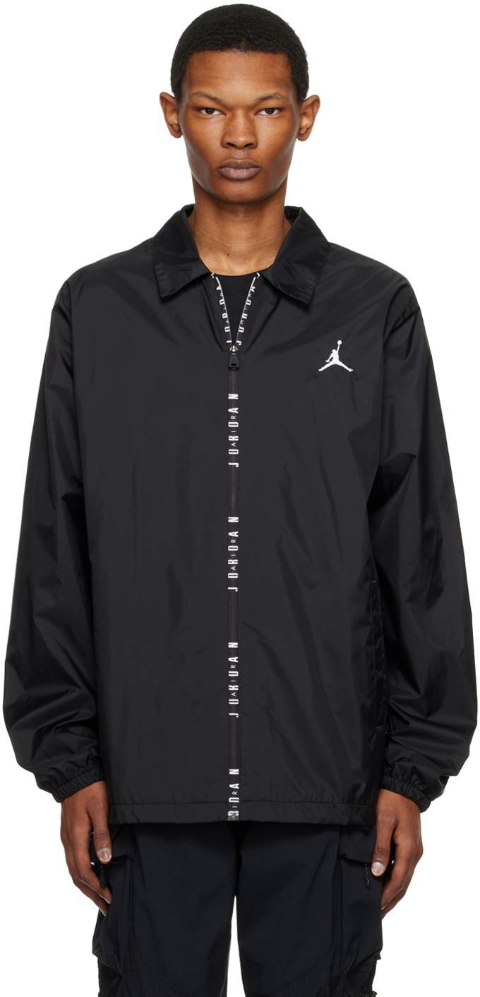 Shop Nike Black Jordan Essentials Jacket In Black/white