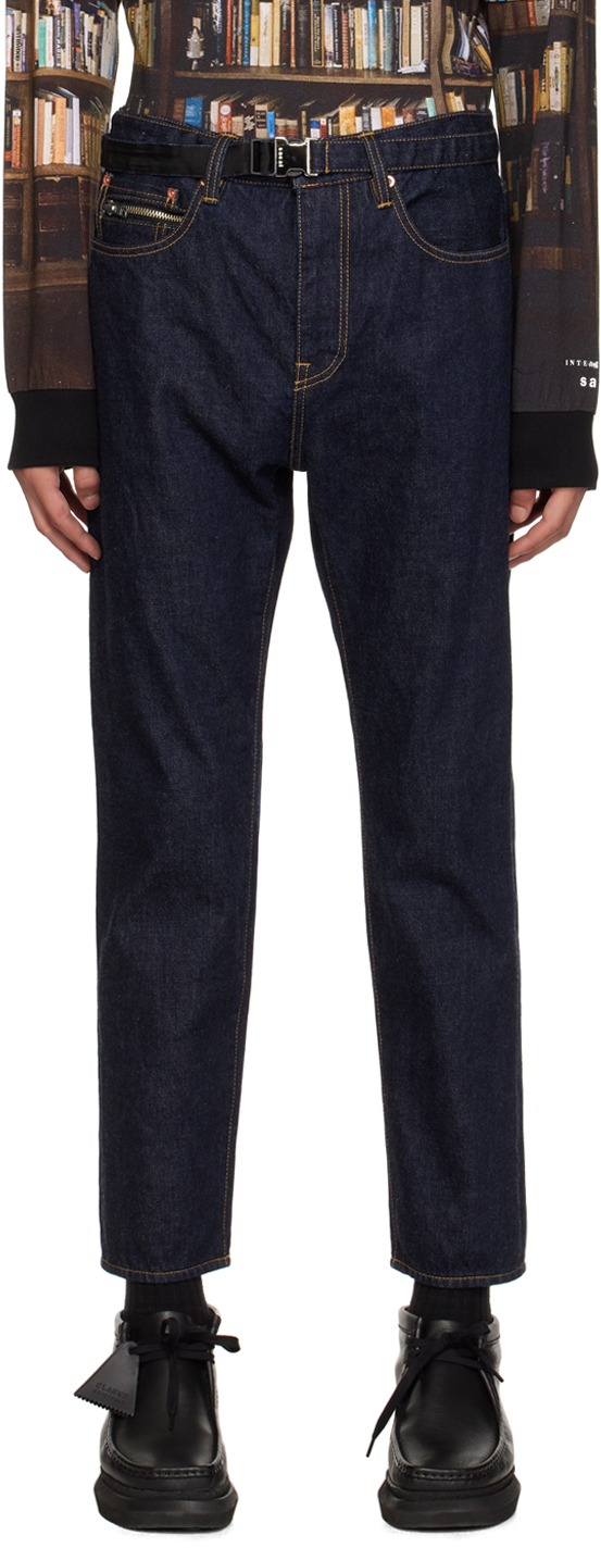 sacai Navy Belted Jeans