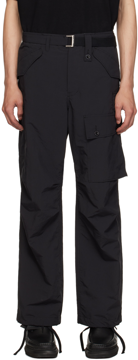 Black Matte Cargo Pants