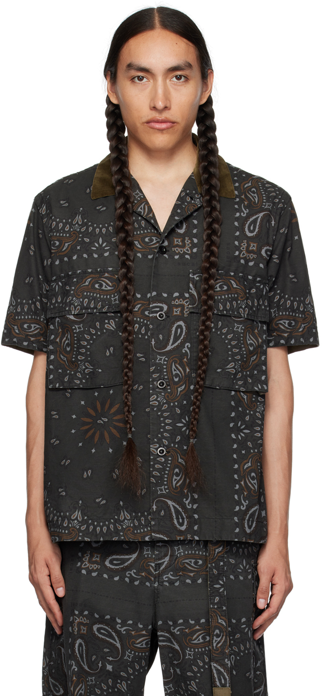 Gray Bandana Shirt by sacai on Sale