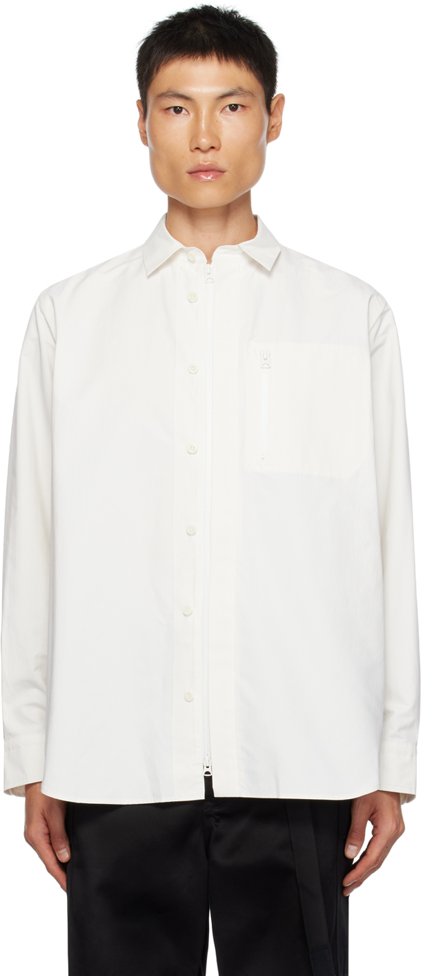 sacai: Off-White Matte Shirt | SSENSE