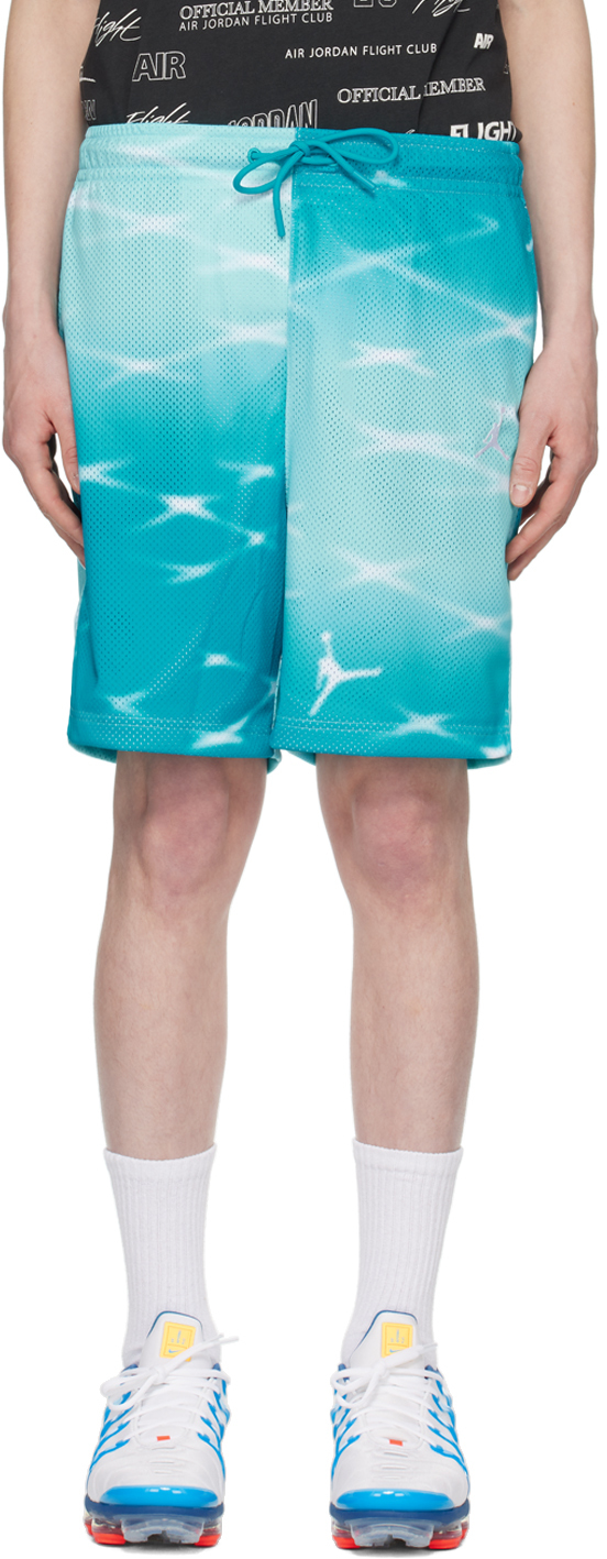 Nike Blue Printed Shorts In Aquatone/white