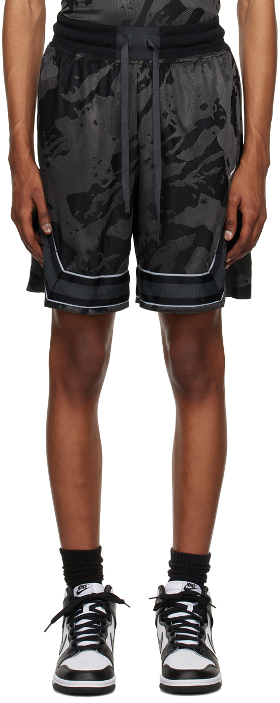 Nike Black & Gray Embroidered Shorts