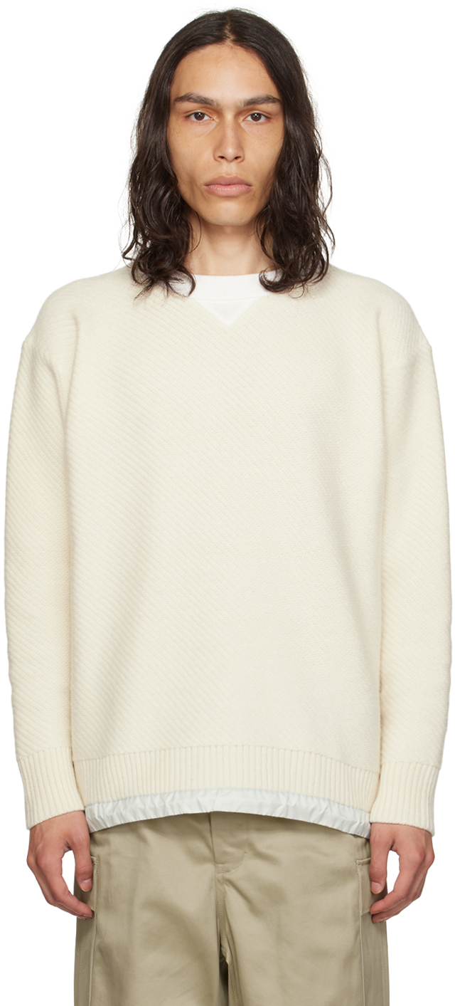 Off-White Crewneck Sweater by sacai on Sale