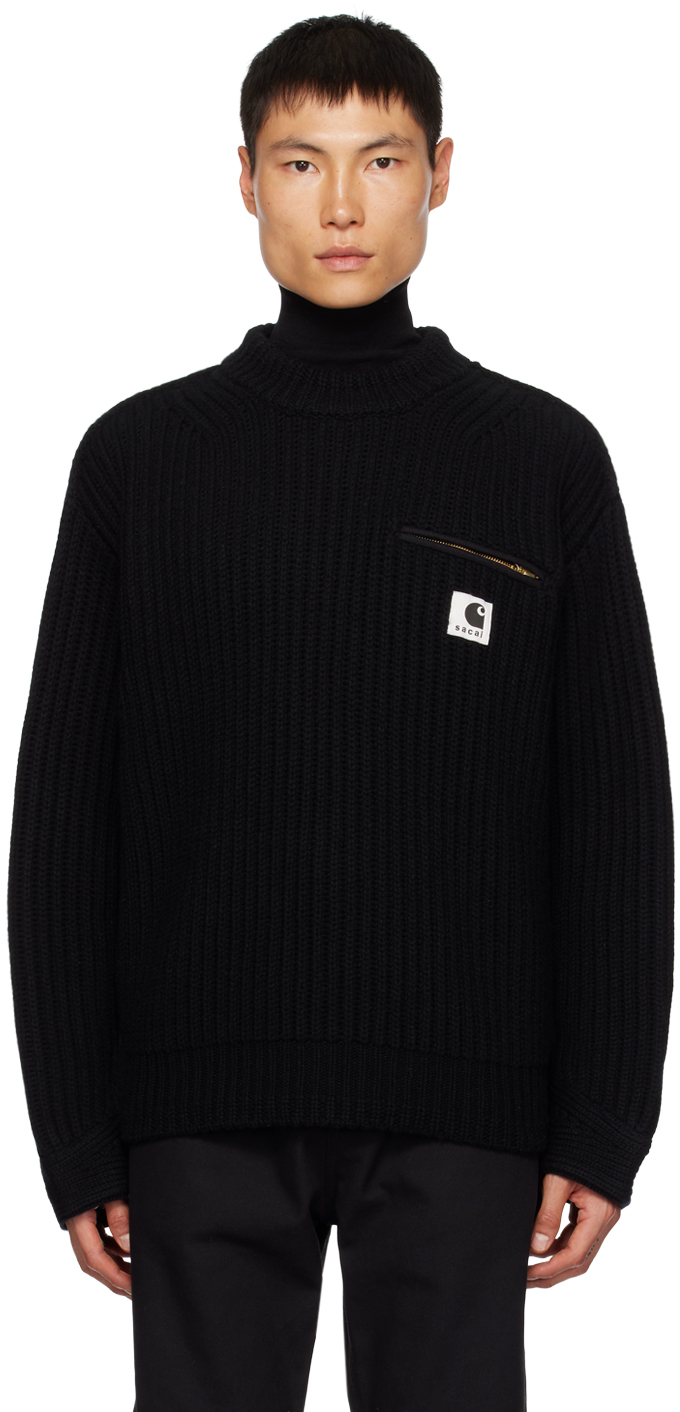 sacai: Black Carhartt WIP Edition Sweater | SSENSE Canada