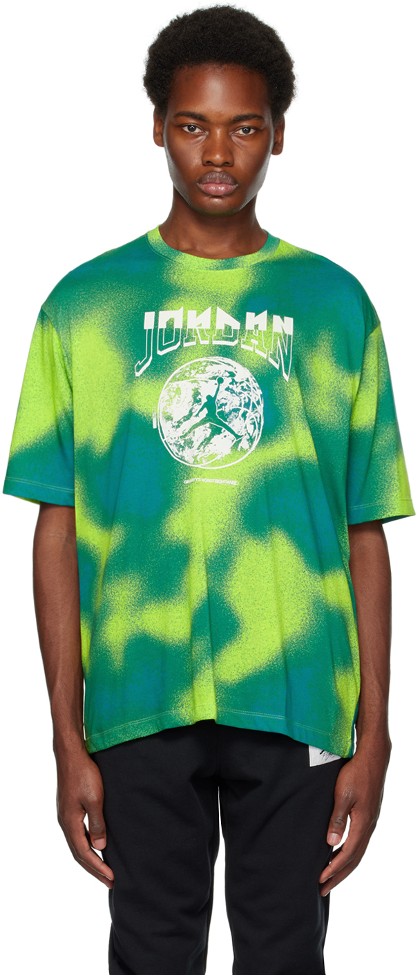 Green Graphic T Shirt by Nike Jordan on Sale