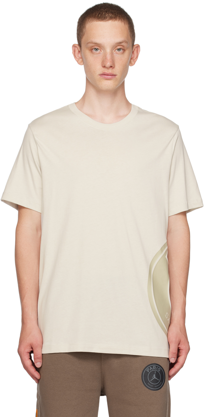 Nike Tan Psg Edition T-shirt In Light Bone/stone