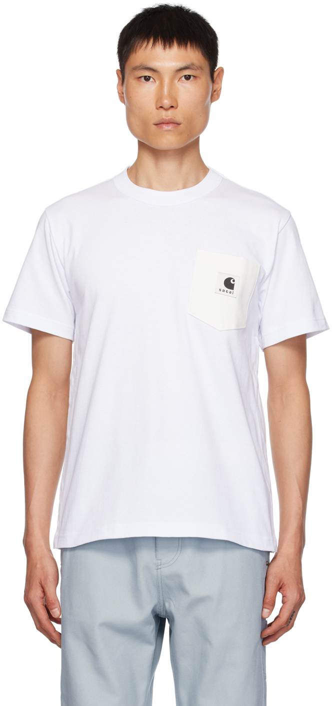 sacai: White Carhartt WIP Edition T-Shirt | SSENSE Canada